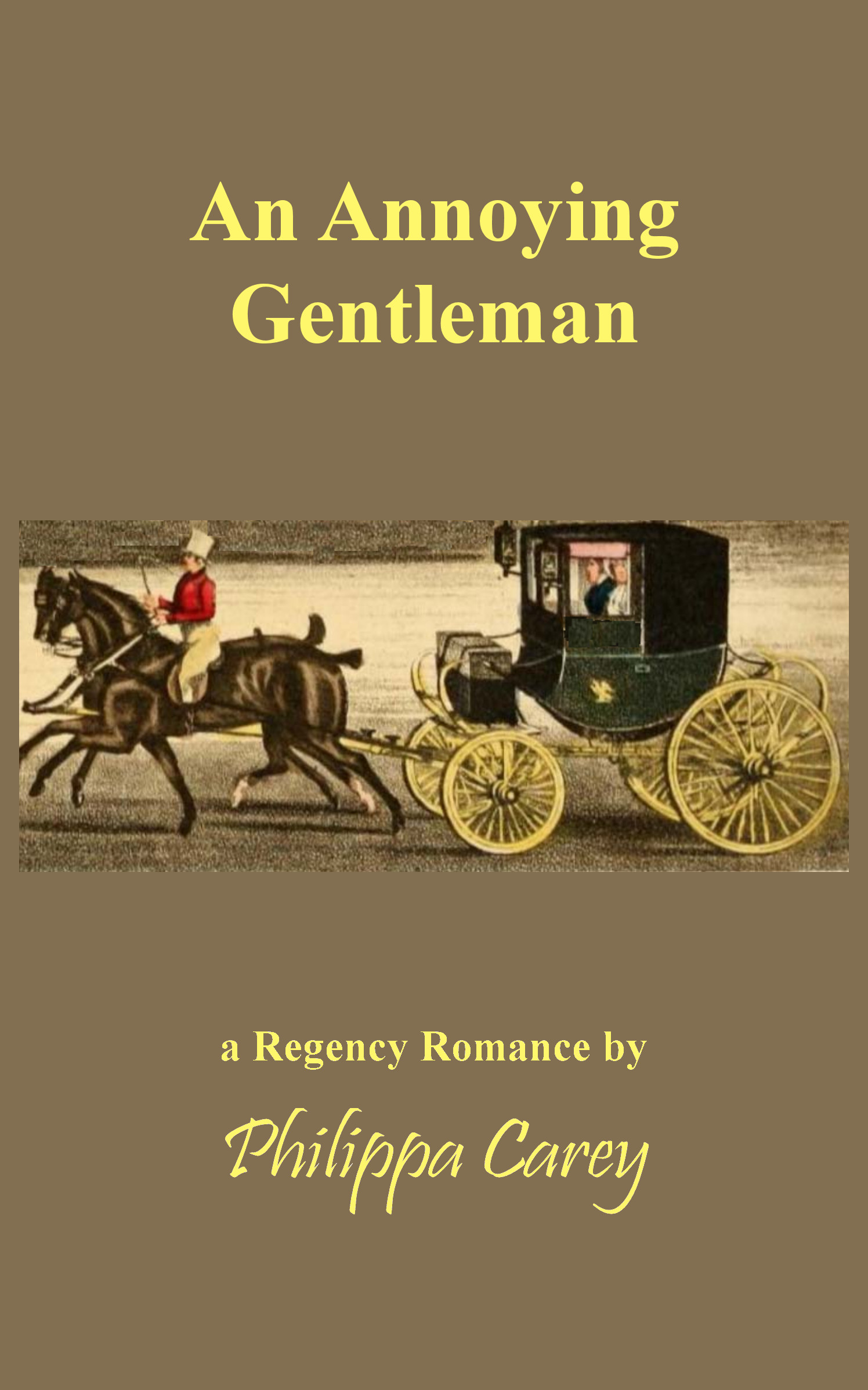 A post chaise and horses